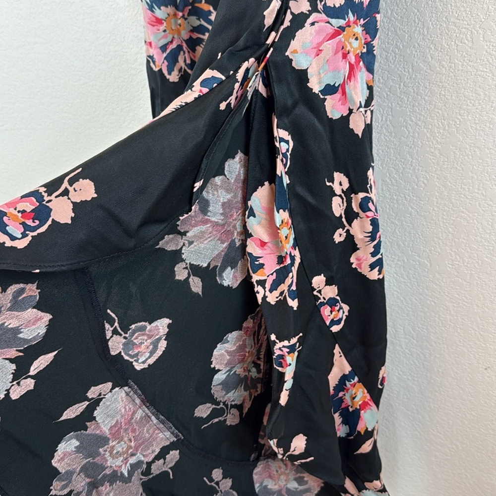 Elevenses Black Pink Tansy Ruffled Trumpet Pants‎ Size 8 - Picture 9 of 14